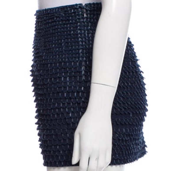 Haute Hippie Navy Scalloped Mini Skirt - Picture 9 of 14